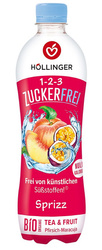 Pfirsich - Passionsfruchtgeschmack Sprudelgetränk ohne Zucker bio 500 ml - HOLLINGER