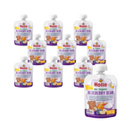 SET 10 x Blaubeer-Teddybär-Mousse in der Tube (Joghurt - Blaubeeren - Apfel - Banane) ohne Zuckerzusatz ab 8 Monaten bio 85 g - Holle