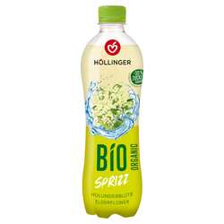 Sprudelgetränk mit Holunderblütengeschmack 30 % weniger Zucker bio 500 ml - Hollinger