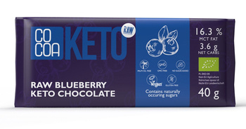 Keto-Schokolade mit Beeren und Mct-Öl ohne Zuckerzusatz BIO 40 g - Kakao