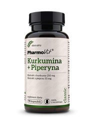 Curcumin + Piperin Nahrungsergänzungsmittel 90 Kapseln 41,4 g - Pharmovit
