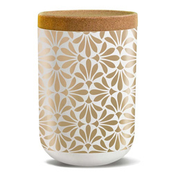 PLA Kunststoffbehälter mit Korkdeckel goldene Fliesen 1000 ml - Chic-Mic-Mic