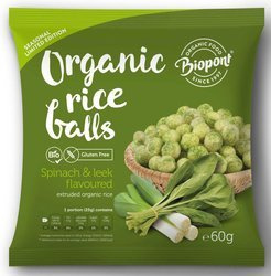 Glutenfreie Reis-Crisps mit Spinat und Lauch BIO 60 g