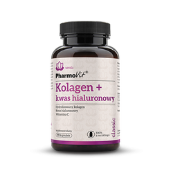 Kollagen + Hyaluronsäure glutenfreies Nahrungsergänzungsmittel 90 Kapseln 57,15 g - Pharmovit (classic)