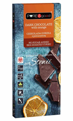 Bitterschokolade mit Orange mit Erythritol und Steviolglykosiden ohne Zuckerzusatz 125 g- Pure&Good
