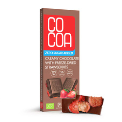 Cremige Schokolade mit Erdbeeren ohne Zuckerzusatz bio 40 g - COCOA