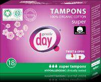 Tampons aus 100% Bio-Baumwolle - Super 18 Stück.