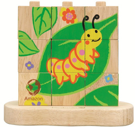 Holzpuzzle „Von der Raupe zum Schmetterling“ ab 24 Monaten (15,5 x 7,5 x 13,5 cm) FSC – EverEarth