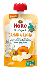 Banane - Apfel - Mango - Aprikose Mousse in der Tube ohne Zuckerzusatz ab 6 Monaten Demeter BIO 100 g - Holle