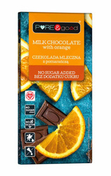 Vollmilchschokolade mit Orange ohne Zuckerzusatz 75 g - Pure&amp;Good