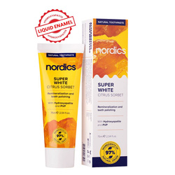 Superweiß remineralisierende Zahnpasta mit flüssigem Zahnschmelz fluoridfrei 75 ml - NORDICS