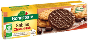 Mit dunkler Schokolade überzogene Kekse BIO 120 g - Bonneterre