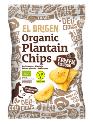 Glutenfreie Wegerichchips mit Trüffelgeschmack bio 80 g - EL ORIGEN