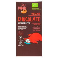 Glutenfreie Erdbeerschokolade BIO 80 g (super fudgio)