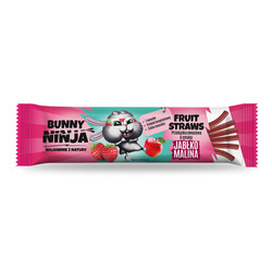 Fruit Straws, ein 16g Fruchtsnack mit Apfel-Himbeer-Geschmack - Bunny Ninja.