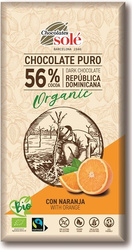 Bitterschokolade 56% Kakao mit Orange BIO 100 g