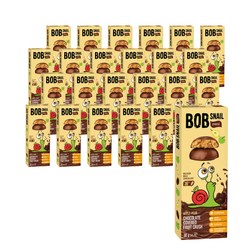 SET 24 x Apfel-Birnen-Snack in belgischer Milchschokolade ohne Zuckerzusatz, glutenfrei 30g - Bob Snail