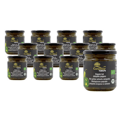 SET 12 x Grüne Jalapeño-Schoten in Marinade geschnitten BIO 350 g (130 g)