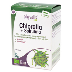 Chlorella + Spirulina Nahrungsergänzungsmittel BIO 200 Tabletten - Physalis
