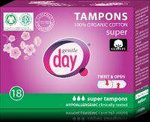 Tampons aus 100% Bio-Baumwolle - Super 18 Stück.