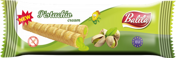 Glutenfreie Maismehltuben mit Pistaziengeschmack und Sahnefüllung 18g - Balila