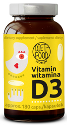 Vitamin D3 (100 µg) Nahrungsergänzungsmittel 180 Kapseln - Diät-Lebensmittel