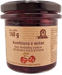 Kirschmarmelade mit Erythritol gesüßt, ohne Zucker 160 g