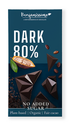 80 % glutenfreie Bitterschokolade ohne Zuckerzusatz bio 60 g - BENJAMISSIMO