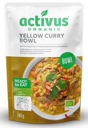 Gelbes Currygericht mit braunen Champignons und Kichererbsen glutenfrei BIO 283 g