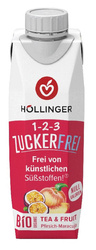 Getränk mit Pfirsich-Maracuja-Geschmack ohne Zucker bio 300 ml - HOLLINGER