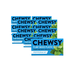 SET 12 x Kaugummi mit Pfefferminzgeschmack und Xylitol 15 g (10 Stück) - chewsy