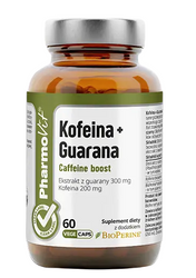 Koffein + Guarana Nahrungsergänzungsmittel 60 Kapseln - Pharmovit (Clean Label)