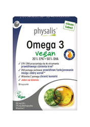 Omega-3 Vegan Nahrungsergänzungsmittel 30 Kapseln – Physalis