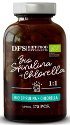 Chlorella + Spirulina bio Nahrungsergänzungsmittel 375 Tabletten - DIET-FOOD