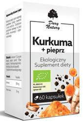 Kurkuma und Pfeffer Bio Nahrungsergänzungsmittel 60 Kapseln (555 mg) - Dar Natury