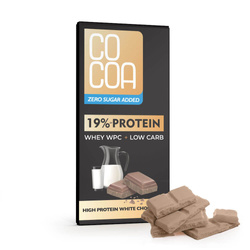 Weiße Protein-Schokolade mit WPC-Protein ohne Zuckerzusatz 65 g - COCOA