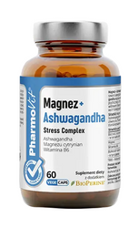 Magnesium + Ashwagandha Stress Complex Nahrungsergänzungsmittel 60 Kapseln - Pharmovit (Clean Label)