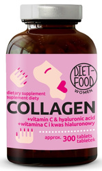 Kollagen mit Hyaluronsäure und Vitamin C Nahrungsergänzungsmittel 300 Tabletten - Diät-Lebensmittel