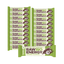 SET 20 x RAW ENERGY BIO Kokosnuss-Kakao glutenfreier Riegel BIO 50 g