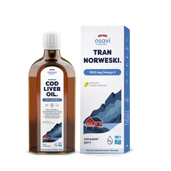 Norwegischer Omega-3 Lebertran (1000 mg) Zitronengeschmack Nahrungsergänzungsmittel 250 ml - OSAVI