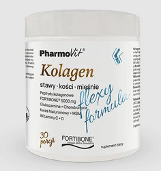 Flexy Formula Kollagen mit Bananengeschmack Nahrungsergänzungsmittel 196g - Pharmovit