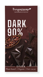 Glutenfreie 90 % Bitterschokolade bio 60 g - BENJAMISSIMO