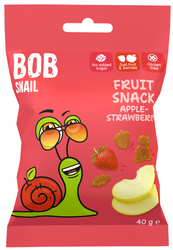 Glutenfreier Apfel-Erdbeer-Snack ohne Zuckerzusatz 40 g - BOB SNAIL