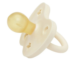 Runder Gummischnuller Blumen, rosa 0-3 Monate – Hevea