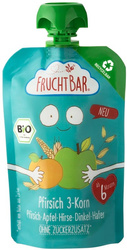 Fruchtbar Bio Püree Pfirsich, Apfel, Hirse, Dinkel, Hafer, ab 6 Monaten, 100 g (100% recycelbar)