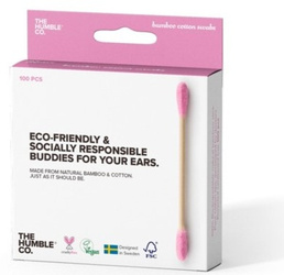 Bambus-Wattestäbchen rosa 100 Stück – The Humble