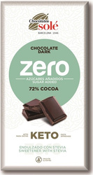 Bitterschokolade 72% Kakao ohne Zuckerzusatz mit Stevia KETO 100 g