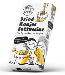 Trockene Nudeln (Konjac) Fettuccine glutenfrei 80 g - Diät-Lebensmittel