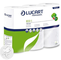 Weißes Toilettenpapier 6 Rollen, 2 Lagen, 24 m, 200 Blätter, ecolabel – Econatural
