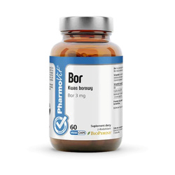 Borsäure (3 mg) glutenfreies Nahrungsergänzungsmittel 60 Kapseln - PHARMOVIT (CLEAN LABEL)